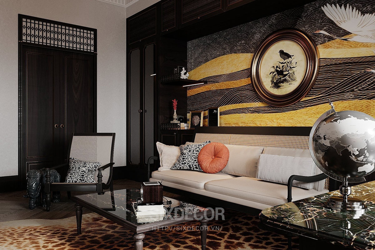 Thiết kế nội thất chung cư phong cách Indochine mang vẻ đẹp hoài cổ, xưa 